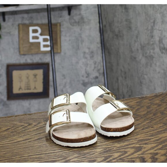 NEW Madden Girl Womens Bodiee Slide Sandal BODI01J1 White Patent 6M - Picture 8 of 12